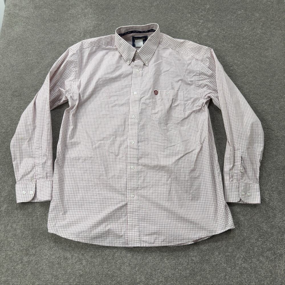 Wrangler George Straight Collection Mens Red/White Check XL Cowboy Western Rodeo